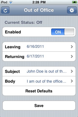 Image:iPhone App for Lotus Notes/Domino Out of Office